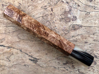 Custom Japanese Knife handle (wa handle) for 240mm - Honduran Rosewood Burl and Blonde