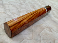 Custom Japanese Knife handle (wa handle) - Canary wood and Brazilian ebony
