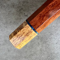 Custom Japanese Knife handle (wa handle) for 180-210mm : Bubinga with vintage poker chip