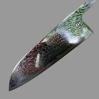 Tsunehisa Nami AUS10 Damascus Santoku 165mm - Blade Only