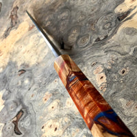 Custom Yoshikane Shiro 2 Nashiji Gyuto 210mm - Flame Box Eldar Hybrid