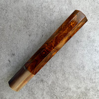 Custom Japanese Knife handle (wa handle) for 165-210mm : Desert Ironwood Burl and horn