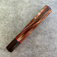 Custom Japanese Knife handle (wa handle) for 240mm - Cocobolo, African Blackwood and vintage poker chip