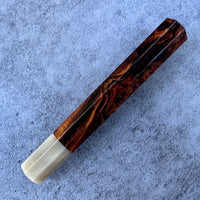 Custom Japanese Knife handle (wa handle) for 165-210mm: Sonoran desert ironwood and blonde horn