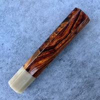 Custom Japanese Knife handle (wa handle) for 165-210mm: Sonoran desert ironwood and blonde horn