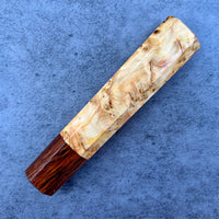 Custom Japanese Knife handle (wa handle) for 165-210mm: Yellow cedar burl and cocobolo