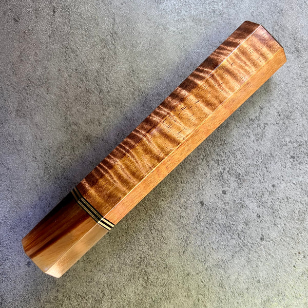 Custom Japanese Knife handle (wa handle)  for 240mm -  Excellent quality Koa and marbled horn