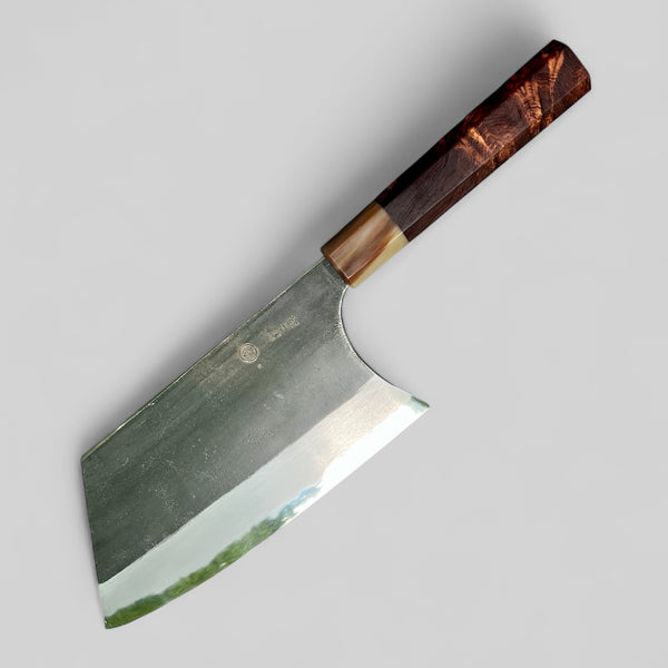 Custom Sugi Tadokoro Nakagawa W2 Tank 180mm - Honduran Rosewood Burl and marbled horn