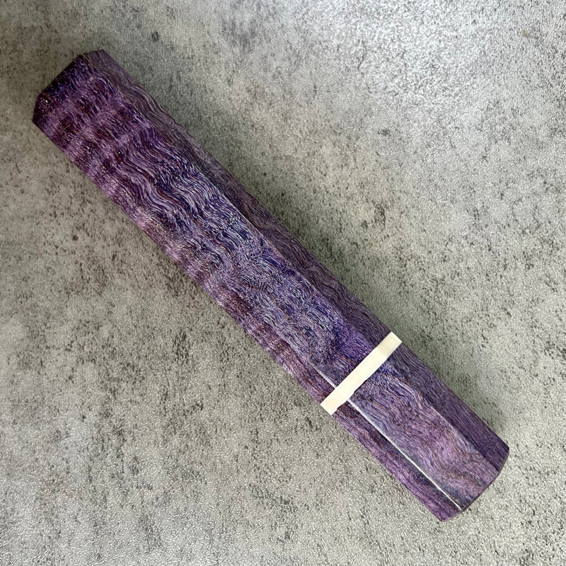 Custom Japanese Knife handle (wa handle)  for 240mm -  Purple dyed curly maple