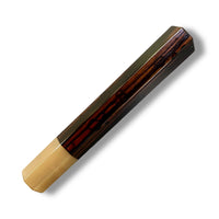 Custom Japanese Knife handle (wa handle)  for 165-210 mm:  Striped ebony and blonde