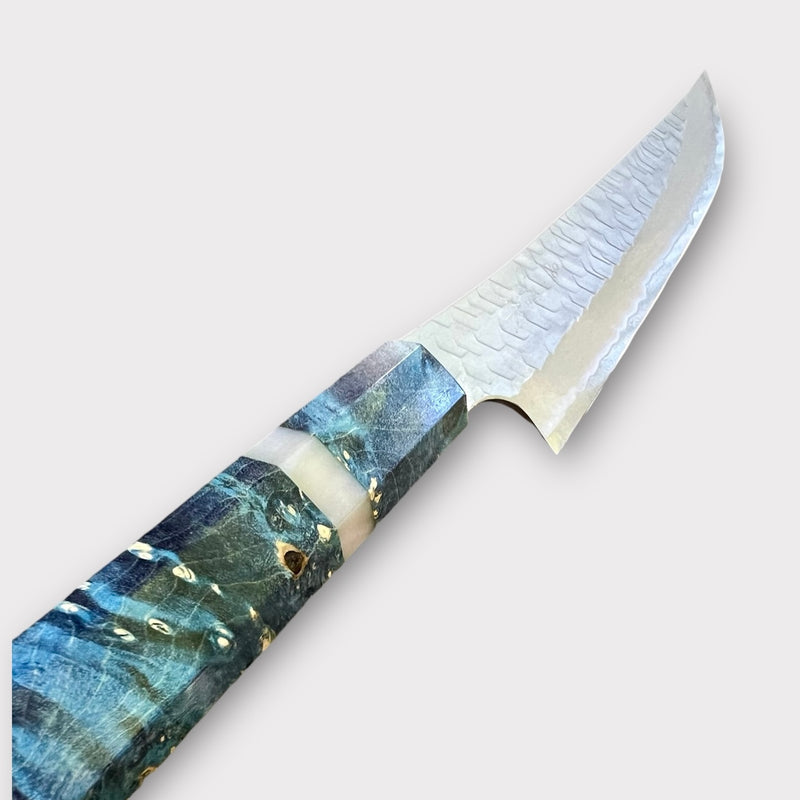 Custom Nigara Hamono SG2 Butcher knife, 170 mm -  Box Elder Burl