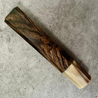 Custom Japanese Knife handle (wa handle)  for 210mm : Figured African Blackwood and marbled horn