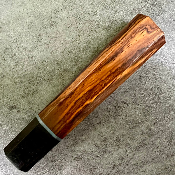 Custom Japanese Knife handle (wa handle)  for 165-210mm : Cocobolo and horn with vintage poker chip