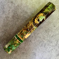 Custom Japanese Knife handle (wa handle)  for 165-210mm :  Dyed box elder & Arizona jade