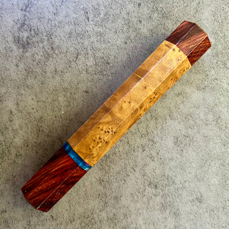 Custom Japanese Knife handle (wa handle)  for 165-210mm :  Cheese wood burl and cocobolo