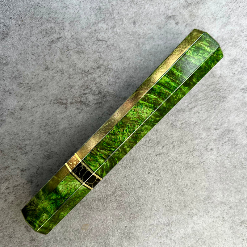 Custom Japanese Knife handle (wa handle)  for 165-210mm -  Emerald dyed mango