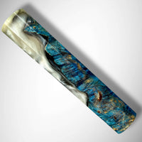 Custom Japanese Knife handle (wa handle)  for 165-210 mm: Blue dyed box elder burl hybrid