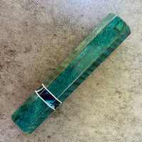 Custom Japanese Knife handle (wa handle)  for 165-210mm :  Sea green dyed curly mango