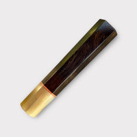 Custom Japanese Knife handle (wa handle)  for 165-210mm: African Blackwood and striped horn, CITES certified