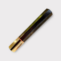 Custom Japanese Knife handle (wa handle)  for 165-210mm: African Blackwood and striped horn, CITES certified