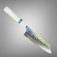 Yoshimi Kato SPG Stryx Bunka 170mm | Blue Pearl & Turquoise