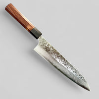 Yoshimi Kato VG-10 Hammered Damascus Gyuto 210mm - Honduran Rosewood and black pakka