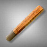 Custom Japanese Knife handle (wa handle)  for 240-260mm :  Curly blonde mahogany and blonde horn