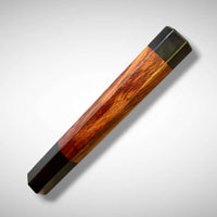 Custom Japanese Knife handle (wa handle)  for 165-210 mm: Figured Siamese rosewood and buffalo horn with end cap