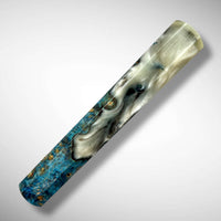 Custom Japanese Knife handle (wa handle)  for 165-210 mm: Blue dyed box elder burl hybrid