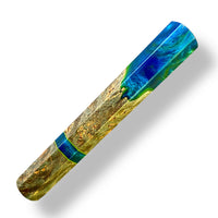 Custom Japanese Knife handle (wa handle)  for 165-210 mm: Dyed maple burl hybrid