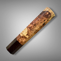 Custom Japanese Knife handle (wa handle)  for 165-210 mm: Honduran Rosewood Burl and Cocobolo