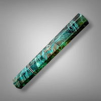 Custom Japanese Knife handle (wa handle)  for 240-260mm :  Double dyed box elder burl and nickel silver (Block BE141)