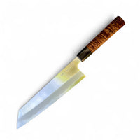 Custom Sugi Tadokoro x Yoshikazu Tanaka Aogami Super Tall Kiritsuke Gyuto 240 Hon Kasumi Finish - Hawaiian Koa and buffalo horn