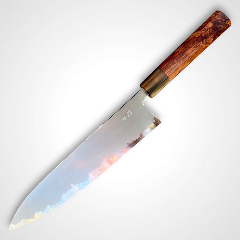 Sugi Fujiwara Myojin 240 mm Ironclad Aogami Super - Cocobolo burl