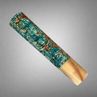Custom Japanese Knife handle (wa handle)  for 165-210 mm: Dyed Macassar Ebony Sapwood and blonde horn