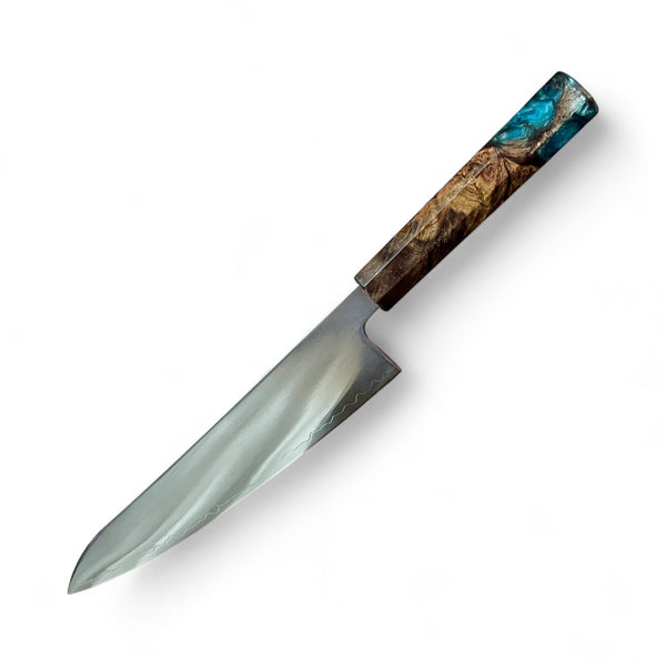 Custom Hatsukokoro Hikari SLD Gyuto 195 mm - Canxan Negro Burl Hybrid