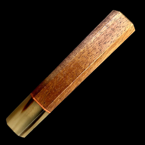 Custom Japanese Knife handle (wa handle)  for 240mm - Straight grain Koa and marbled horn