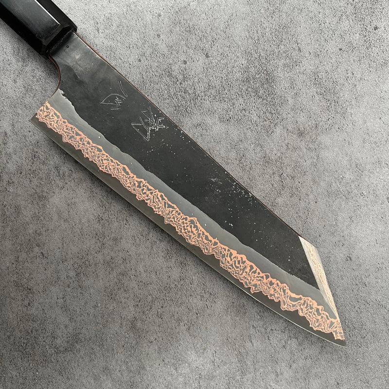 Custom Hatsukokoro Yorokobi kurouchi SLD Copper Gyuto 210mm - Canadian yellow cedar burl