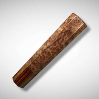 Custom Japanese Knife handle (wa handle)  for 165-210 mm:  Maple burl and desert ironwood