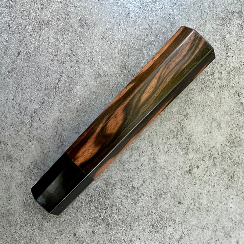 Custom Japanese Knife handle (wa handle)  for 165-210mm : Figured Mun Ebony and Horn