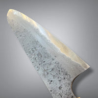 Custom Hatsukokoro Nigara Ryusui B2 Damascus  Tsuchime Gyuto 240 mm - Canadian yellow cedar burl