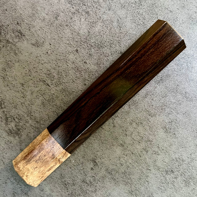 Custom Japanese Knife handle (wa handle)  for 240mm : Ziricote and spalted maple