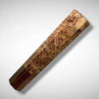 Custom Japanese Knife handle (wa handle)  for 165-210 mm:  Maple burl and desert ironwood