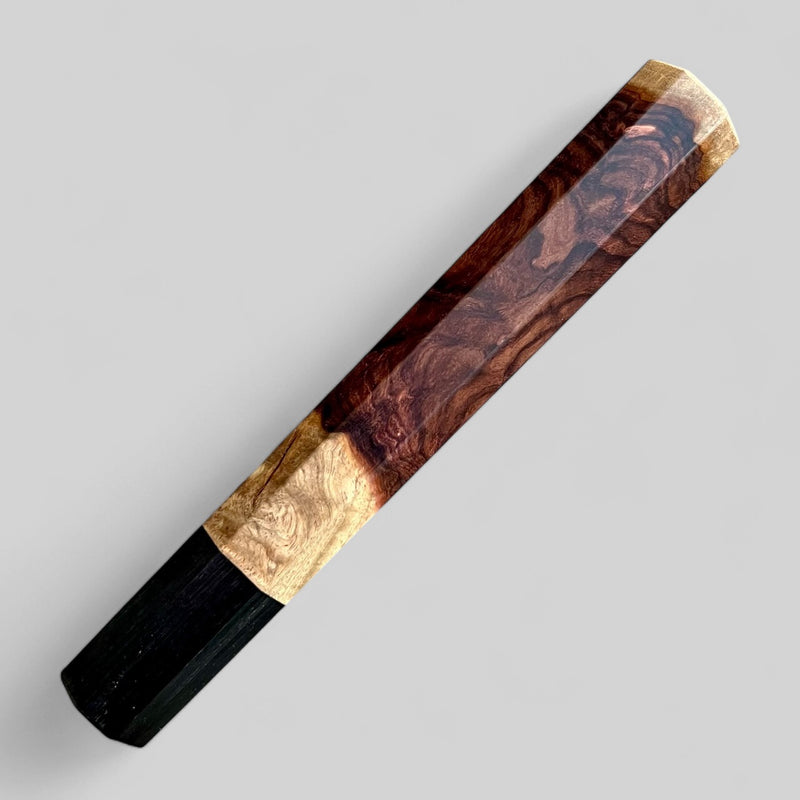 Custom Japanese Knife handle (wa handle)  for 240 mm -  Cocobolo burl and horn