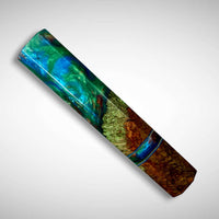 Custom Japanese Knife handle (wa handle)  for 240-260 mm :  Amboyna Burl hybrid - Earth and Ocean