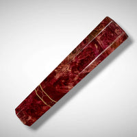 Custom Japanese Knife handle (wa handle)  for 240mm :  Double dyed (Red/Mauve) box elder burl and tru-stone