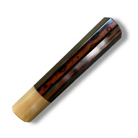 Custom Japanese Knife handle (wa handle)  for 165-210 mm:  Striped ebony and blonde