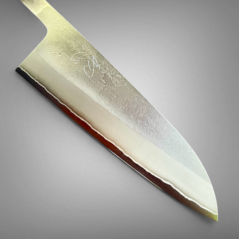 Yoshikane Stainless-clad Shirogami 2 Nashiji Santoku : Blade-only