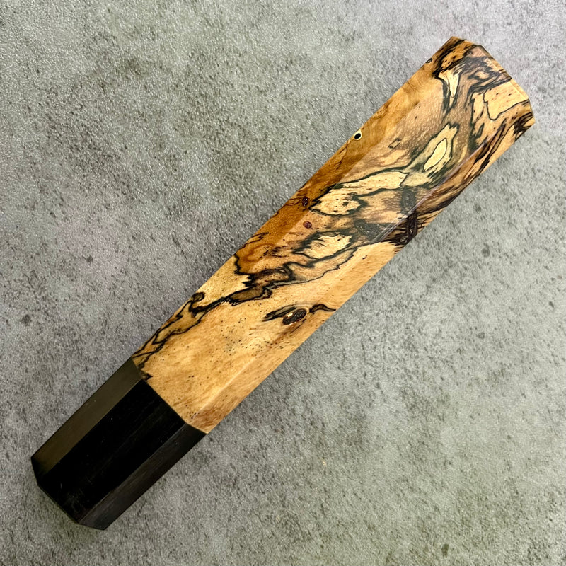 Custom Japanese Knife handle (wa handle)  for 165-210mm : Spalted Tamarind and horn