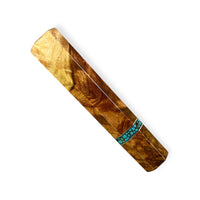 Japanese Knife handle (wa handle)  for 240-260mm : Amboyna Burl and Turquoise